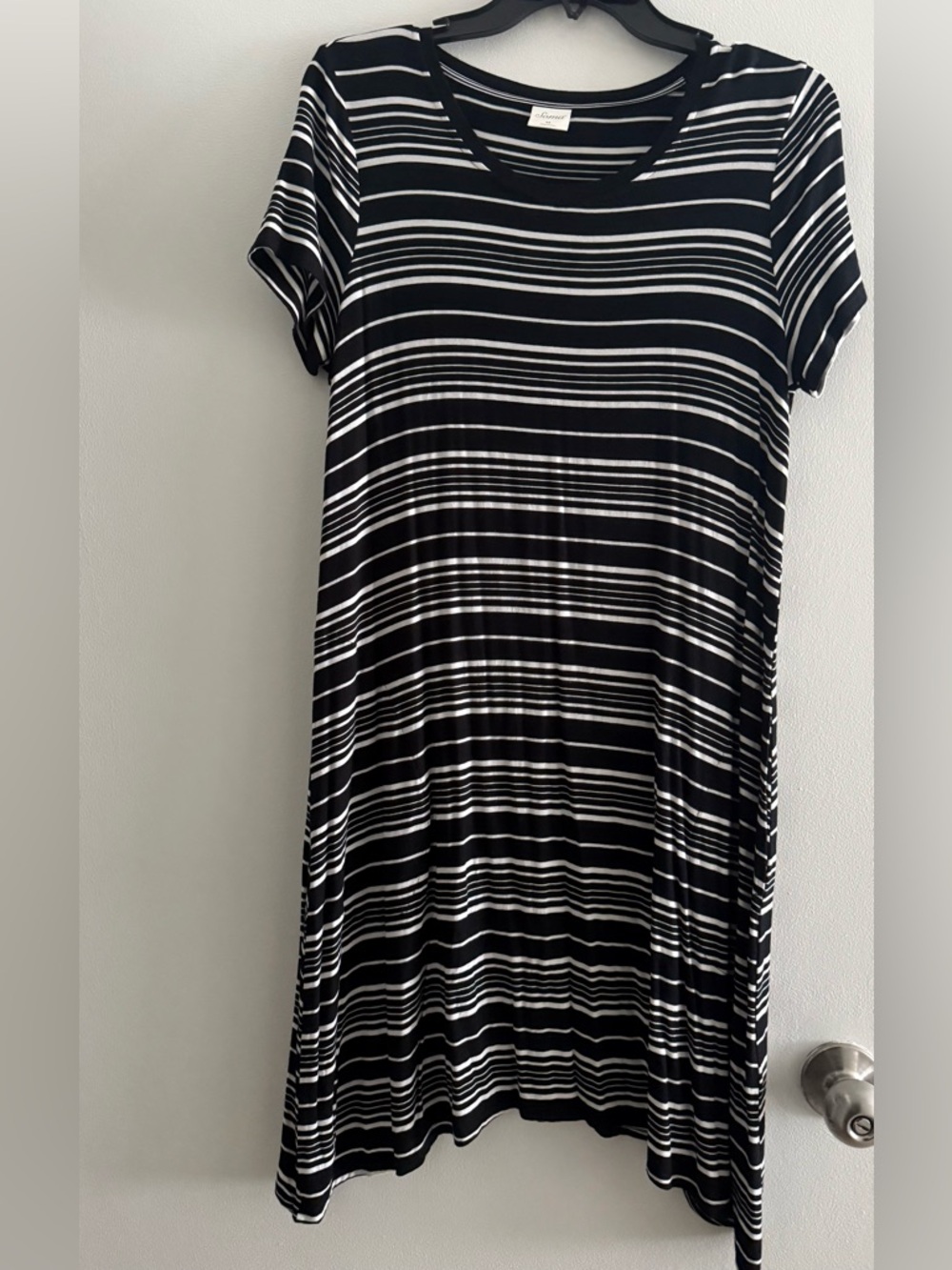 Soma Black and White Striped Midi Dress